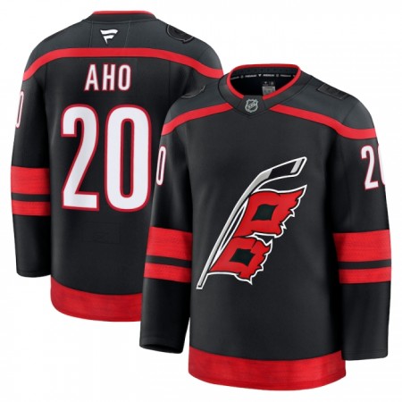 Män Ishockey Carolina Hurricanes tröja Fanatics Premium Sebastian Aho 2024-25 Svart Hemma
